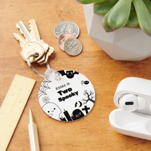 Elegante Halloween twee spookachtige tweede verjaa Sleutelhanger (Bureau)