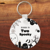 Elegante Halloween twee spookachtige tweede verjaa Sleutelhanger (Voorkant)