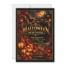 Elegante Halloween-vleermuisfeestuitnodiging