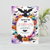 Elegante Halloween Waterverf Uitnodiging (Staand voorkant)