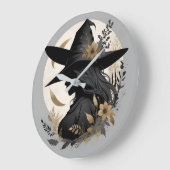 Elegante  Halloween Witch 3 grote wandklok (Hoek)