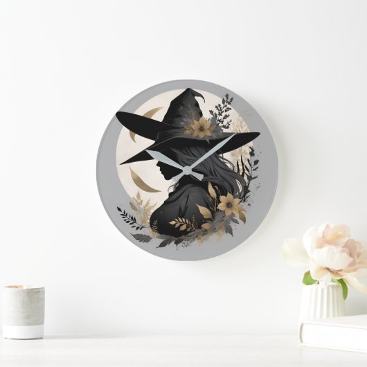 Elegante Halloween Witch 3 grote wandklok (Huis)