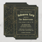 Elegante Halloween Zwart Goud Oude Spinnenwebben S Kaart (Voorkant / Achterkant)