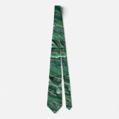Elegante halsband Agate Groen Goud Glitter Marmer Stropdas (Voorkant)
