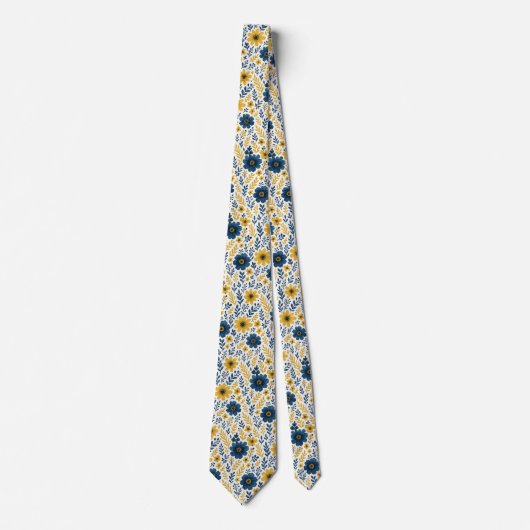 Elegante halsdoek met mediterraan bloemmotief stropdas (Voorkant)