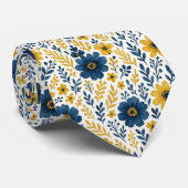 Elegante halsdoek met mediterraan bloemmotief stropdas (Opgerold)