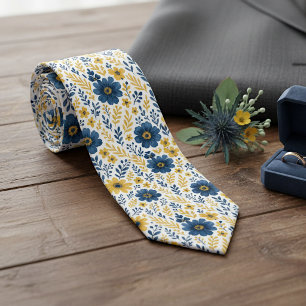 Elegante halsdoek met mediterrane bloemkunst stropdas