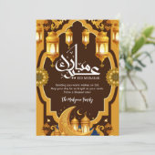 Elegante Halve Maan Eid Mubarak kaart (Staand voorkant)