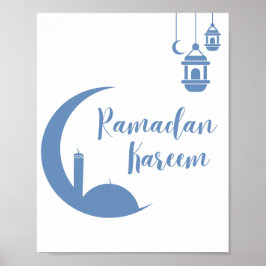 Elegante halve maan en lantaarn Ramadan Kareem muu Poster