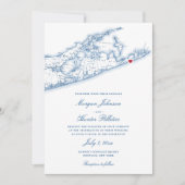 Elegante Hamptons Montauk Bruiloft Kaart (Voorkant)