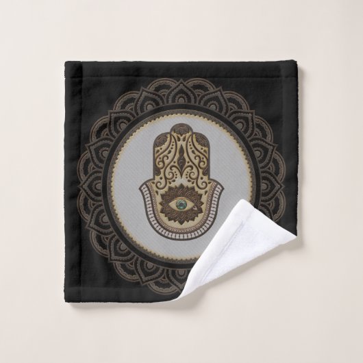Elegante hamsa hand bad handdoek (Wasdoekje)