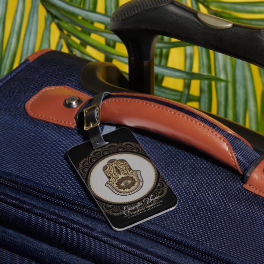 Elegante hamsa hand bagagelabel (Voorkant Insitu 1)