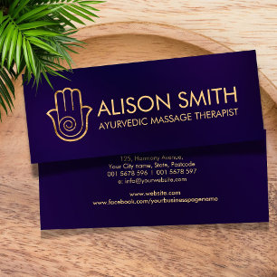 Elegante Hamsa Hand energie spiraal Mini Visitekaartje