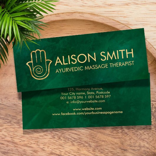 Elegante Hamsa Hand energie spiraal Mini Visitekaartje