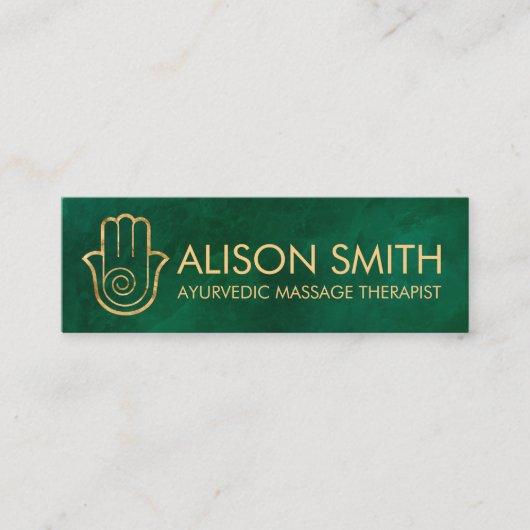 Elegante Hamsa Hand energie spiraal Mini Visitekaartje (Voorkant)