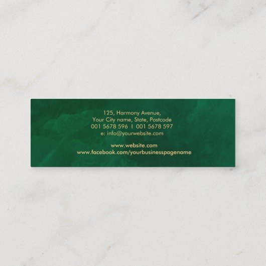 Elegante Hamsa Hand energie spiraal Mini Visitekaartje (Achterkant)