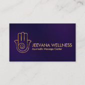 Elegante Hamsa Hand energie spiraal Visitekaartje (Voorkant)