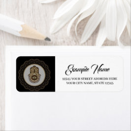 Elegante hamsa hand etiket
