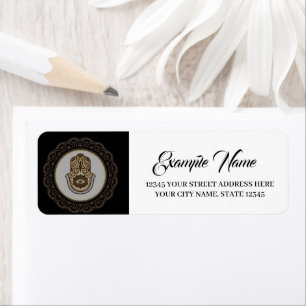 Elegante hamsa hand etiket