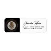 Elegante hamsa hand etiket (Voorkant)