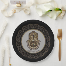 Elegante hamsa hand papieren bordje