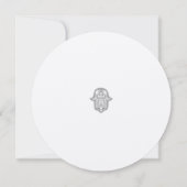 Elegante Hamsa ronde bruiloft uitnodiging (Achterkant)