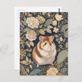 Elegante hamster William Morris Geïnspireerd Bloem Briefkaart (Voorkant / Achterkant)