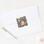 Elegante hamster William Morris Geïnspireerd Bloem Vierkante Sticker (Envelop)
