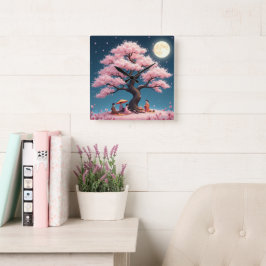 Elegante Hanami-kersenbloesem-wandklok Vierkante Klok