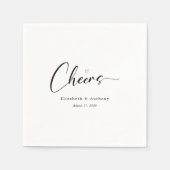 Elegante hand-belettering juicht gepersonaliseerde servet (Voorkant)