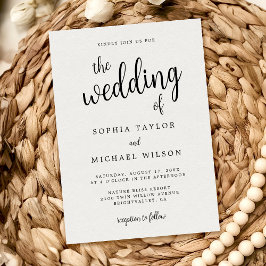 Elegante hand belettering zwart wit bruiloft kaart