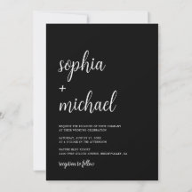Elegante hand belettering zwart wit bruiloft