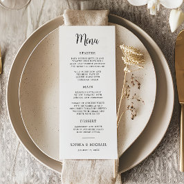 Elegante hand belettering zwart wit bruiloft menu