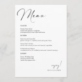Elegante Hand Geletterde Trouwmenu Kaart (Voorkant)