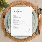 Elegante Hand Geletterde Trouwmenu Kaart