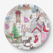 Elegante hand geschilderd Kerstmis Sprookje Papieren Bordje (Voorkant)