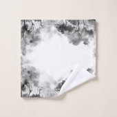 Elegante hand geschilderde grijze kroonkraan bad handdoek (Wasdoekje)