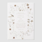 Elegante hand geschilderde Wildflower bruiloft Vellum Uitnodigingen (Voorkant)