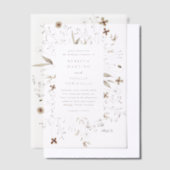 Elegante hand geschilderde Wildflower bruiloft Vellum Uitnodigingen (Offset)