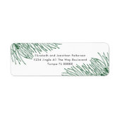 Elegante hand getekend groen minimalistische kerst etiket (Voorkant)