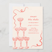 Elegante  hand getekend Save the date Kaart (Voorkant)