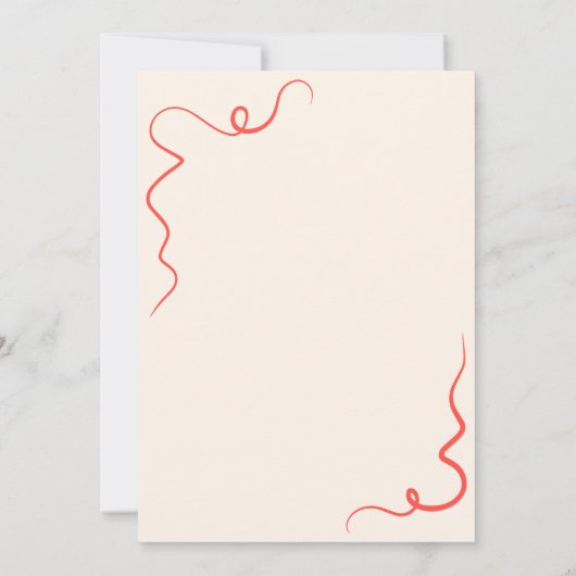 Elegante  hand getekend Save the date Kaart (Achterkant)