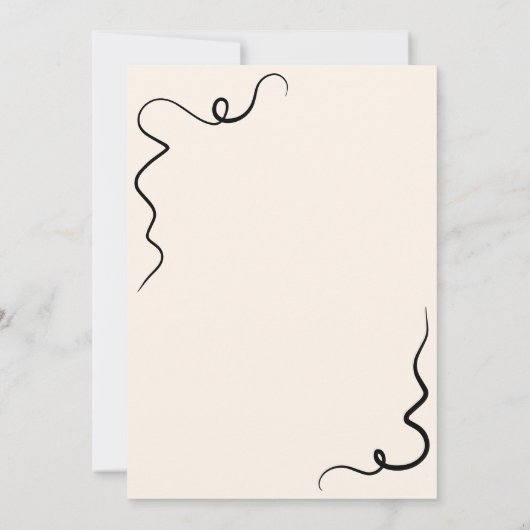 Elegante hand getekend Save the date Kaart (Achterkant)