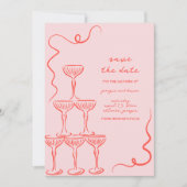 Elegante hand getekend Save the date Kaart (Voorkant)