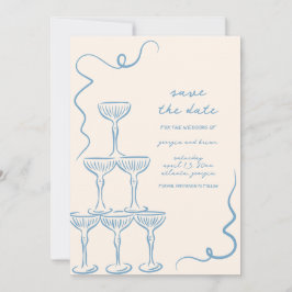 Elegante  hand getekend Save the date Kaart