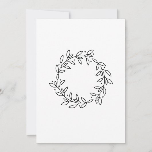 Elegante Hand getekende lijsten tak en bladeren kr Feestdagenkaart (Voorkant)