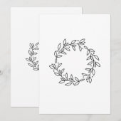 Elegante Hand getekende lijsten tak en bladeren kr Feestdagenkaart (Voorkant / Achterkant)