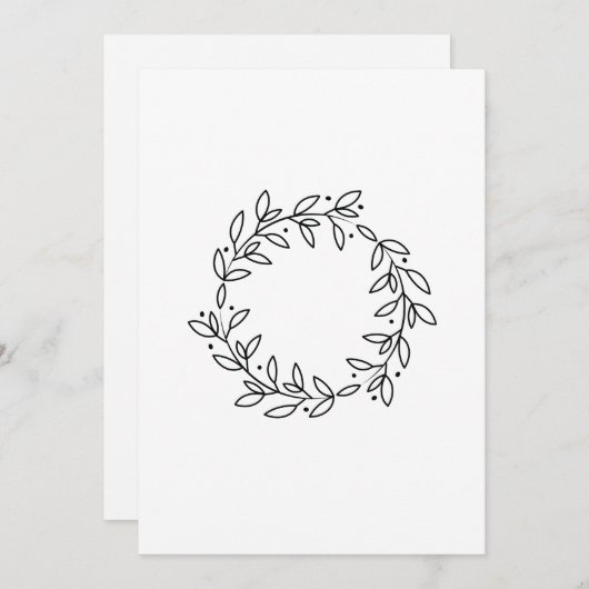 Elegante Hand getekende lijsten tak en bladeren kr Feestdagenkaart (Voorkant / Achterkant)