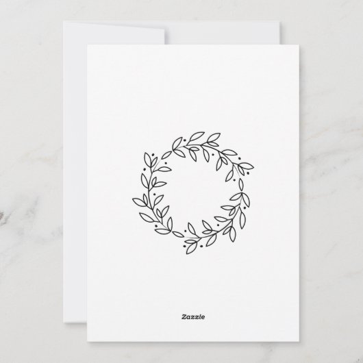 Elegante Hand getekende lijsten tak en bladeren kr Feestdagenkaart (Achterkant)