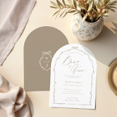Elegante Hand Getrokken Beige Bow & Lint Boog Wedd Kaart